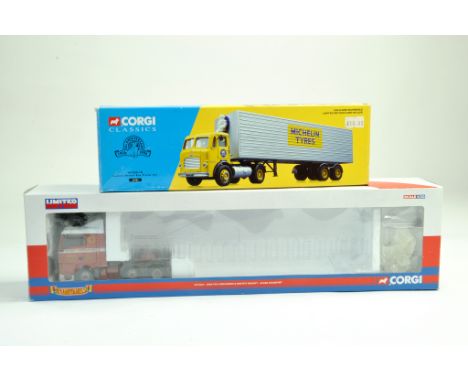 Corgi 1/50 diecast truck issue comprising No. CC13421 MAN TGA Tractor Unit only in livery of Sloan plus No. 24701 Leyland Bea
