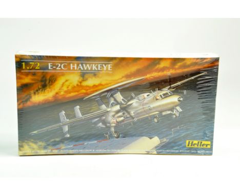 Heller 1/72 plastic aircraft model kit comprising E-2C Hawkeye. Ex trade stock, hence complete. Excellent.