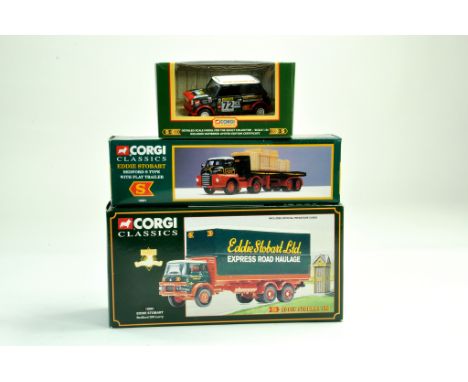 Corgi 1/50 diecast truck issues comprising No. 19801 Bedford S Flat Trailer, Eddie Stobart, No. 18801 Bedford KM, Eddie Stoba