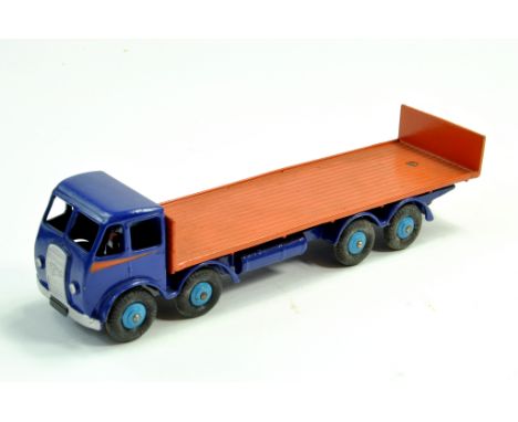 Dinky No. 503 Foden (1st Type) Flat Truck with Tailboard with blue cab and chassis, orange back and side flashes, light blue 