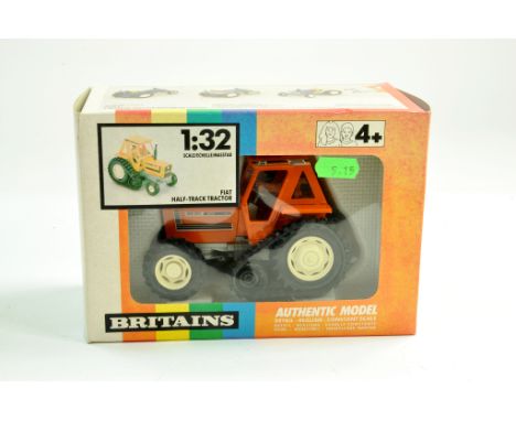 Britains Farm 1/32 Fiat 90-90 Half Track Tractor in Orange. Generally Excellent in Very Good (slightly faded / dusty) box.