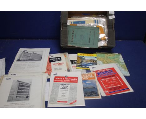A COLLECTION OF 10 ORDNANCE SURVEY MAPS/ STREET PLANS, together with a collection of larger maps to include the travels of Ge