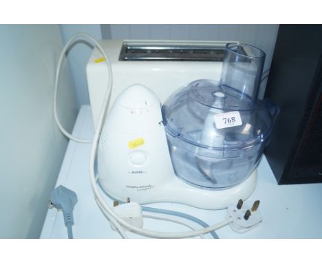 A Morphy Richards compact blender and a toaster