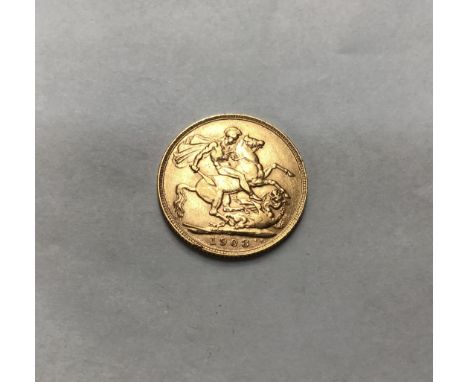 An Edward VII 1908 Sovereign Please note this item is at our Derbyshire saleroom, DE65 6LS  