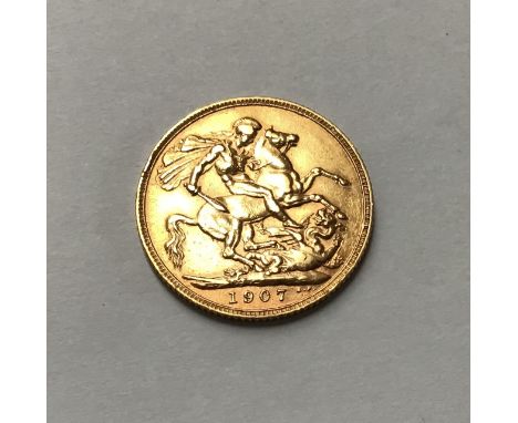 An Edward VII 1907 full Sovereign Please note this item is at our Derbyshire saleroom, DE65 6LS  
