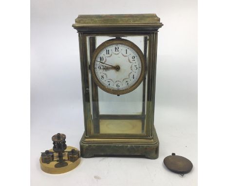 A 19th cent brass mantle clock&nbsp;