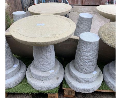 Granite sundial compass garden ornament x 2