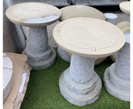 Granite sundial compass garden ornament x 2