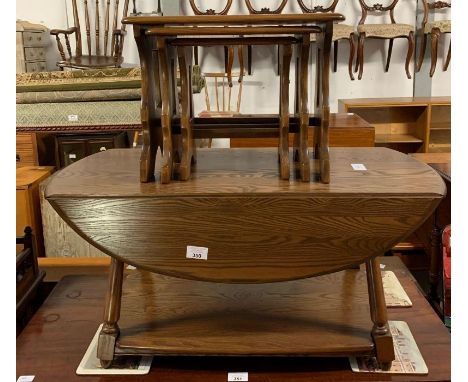 Ercol drop leaf coffee table &amp; nest of tables