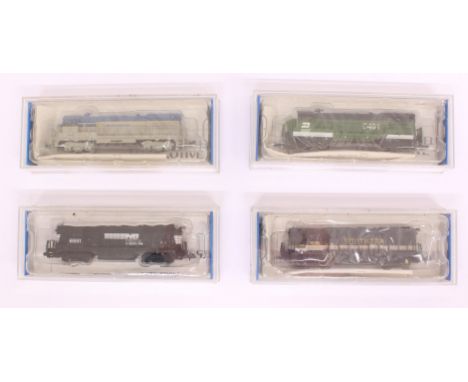 Bachmann: A collection of four boxed Bachmann, N Gauge, diesel locomotives, to comprise references: 64076, 61291, 64053 and 6
