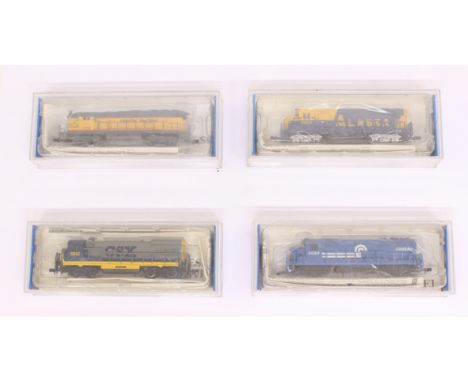 Bachmann: A collection of four boxed Bachmann, N Gauge, diesel locomotives, to comprise references: 61251, 63598, 64068 and 6