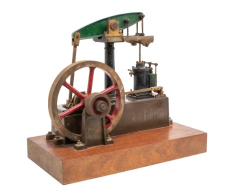 Stuart: A 1940s/1950s Stuart Turner live steam stationary beam engine. Engine measuring approx. 34cm x 29cm x 16cm. Flywheel 