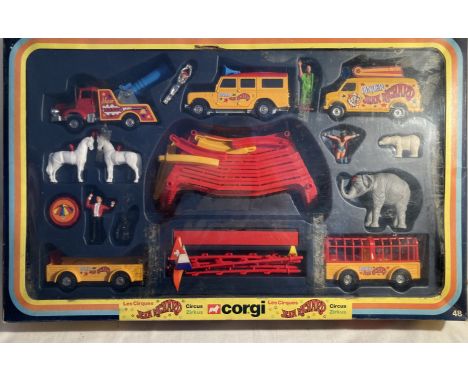 Corgi: A boxed Corgi Toys, Les Cirques Jean Richard Circus, Set no.48. Appears complete and boxed (not checked). Please asses