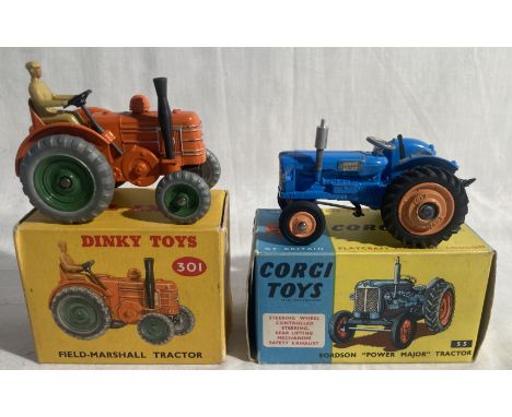 Diecast: A boxed Dinky Toys Field-Marshall Tractor, 301, near mint condition in very good original box; together with a boxed