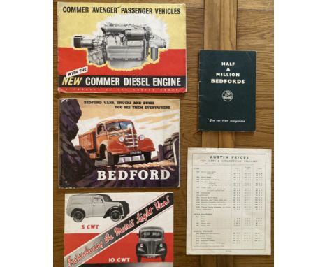 Motoring Interest: A collection of assorted vintage car brochures to include:&nbsp;Bedford Trucks, Commercial Avenger Passeng
