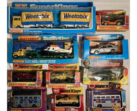 Matchbox: A collection of ten Matchbox Superkings and Speed Kings to include: Ford Transcontinental K-21; Helicopter Transpor
