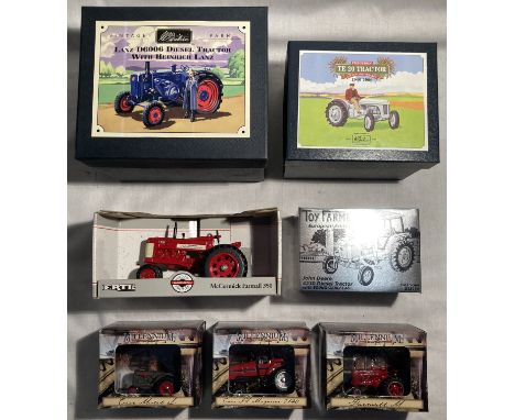 Diecast: A collection of assorted model tractors to include: Britains Ferguson T20 and Lanz D6006, both boxed as new, Toy Far