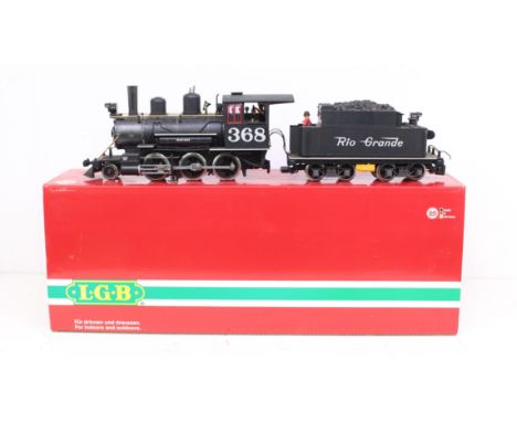 LGB: A boxed Lehmann-Gross-Bahn (LGB), G Gauge, Rio Grande 368 2-6-0 locomotive and tender, Item No. 23191. Original box. Gen