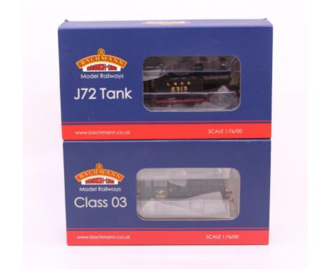 Bachmann: A boxed Bachmann, OO Gauge, LNER J72 Tank 2313, Reference 31-060; and Class 03 Diesel Shunter D2011 BR Plain Green 