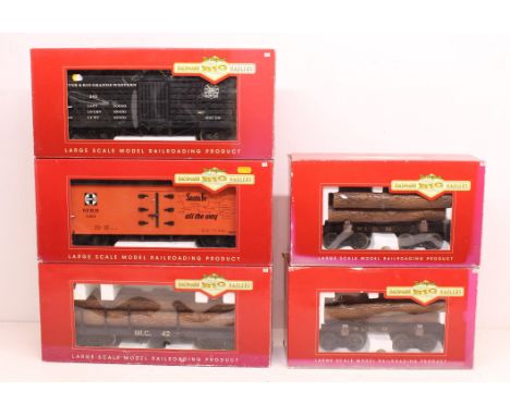 Bachmann: A collection of five boxed Bachmann Big Haulers, G Gauge, rolling stock wagons to comprise: Reference 98490 (2), 98