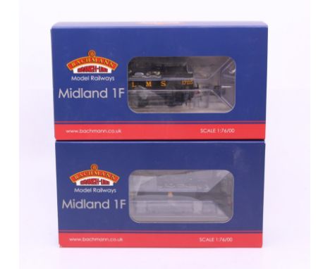Bachmann: A boxed Bachmann, OO Gauge, Midland Class 1F 1725 LMS Black, Reference 31-430; and Midland Class 1F 41661 BR Black 