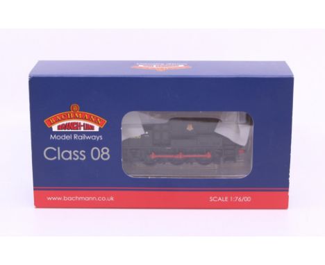 Bachmann: A boxed Bachmann, OO Gauge, Class 08 Diesel Shunter 13050 BR Black Early Emblem, Reference 32-114A. Original box, g