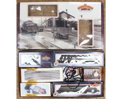 Bachmann: A boxed Bachmann Ivatt Passenger Set with two Suburban coaches, with LMS 1202 Tank Locomotive. Untested for working