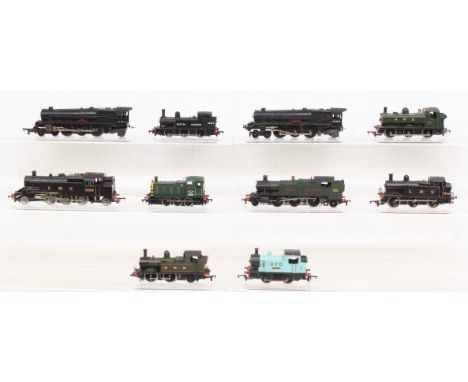 OO Gauge: A collection of ten assorted unboxed OO Gauge locomotives to comprise: Hornby, Triang, Bachmann, Mainline. General 