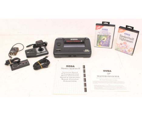 Sega: An unboxed Sega Master System II console, with controller, control stick and instruction manual. Together with cased Ca