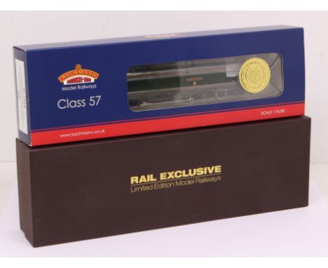 Bachmann: A boxed Bachmann, OO Gauge, Class 57/6 Diesel 57604 Pendennis Castle GWR 175 Green, Produced for Rail Exclusive &am