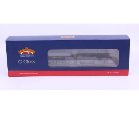 Bachmann: A boxed Bachmann, OO Gauge, C Class 1256 Southern Black, locomotive and tender, Reference 31-461. Original box, gen
