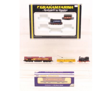 N Gauge: A collection of assorted N Gauge to include: boxed Dapol EW&amp;S locomotive ND005; unboxed Dapol EWS 66121 locomoti