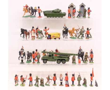 Toys: A collection of assorted toys to include: a boxed Dublo Dinky Toys, Lansing Bagnall Tractor &amp; Trailer 076 (one box 