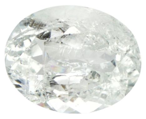 Cut: oval/mix, color: Light Greenish Blue. Weight: 3.87 ct. (11.71 x 9.22 x 6.31 mm). Certificate number: S180214820.