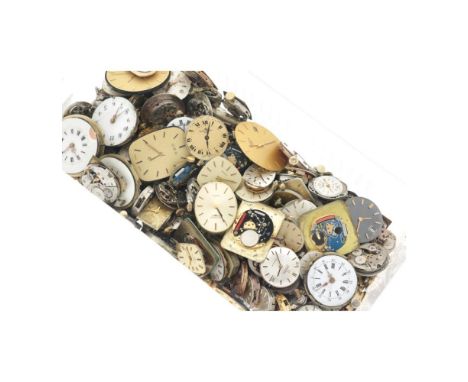 Lot watch movements with dial - mechanical and quartz - including Longines, Omega, Eterna, Certina and Pontiac. The movements