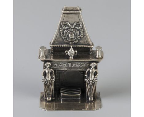 Large highly detailed model equipped with garniture and 2 caryatids. Netherlands, Haarlem, J.M. van Waveren, 1977, hallmarks: