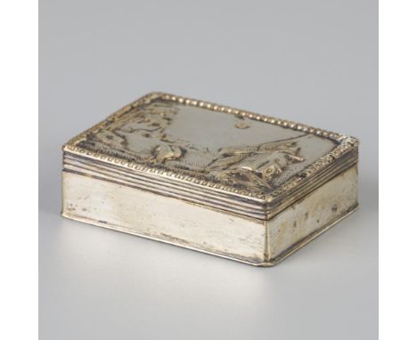 Rectangular model with mill and landscape in relief. The Netherlands, Schoonhoven, W. Langerak, 1901, hallmarks: lion, Minerv