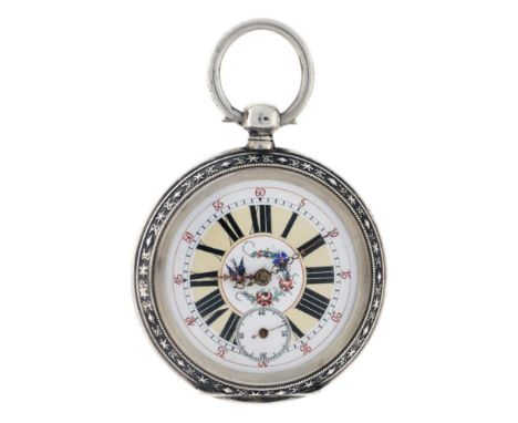 Case: silver (800/1000) - manual winding - key - condition: good - diameter: 52 mm - plexiglass - movement in working order, 