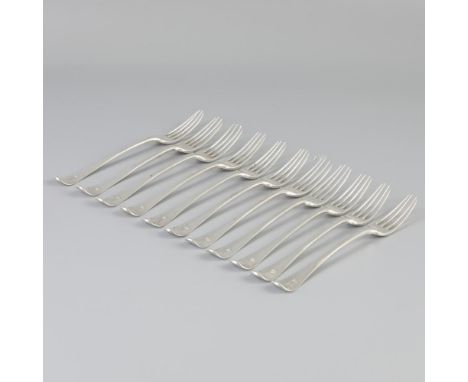"Amsterdams lof'". (3 of the 11 forks are manufactured by Jacob Hulscher, the remaining 8 are manufactured by Roelof Helweg).