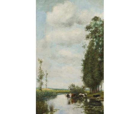 Oil on panel. Meas. 40 x 24.5 cm. 