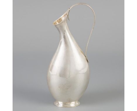 Large Glass Pitcher, Silver 925/1000, 88 g