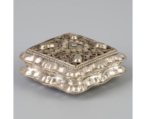 Decorated with filigree. The Netherlands, Schoonhoven, 1869, hallmarks: lion, Minerva, unclear maker's mark, k - traces of us