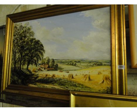 John Constable Reeve,oil on board, The Farm, gilt framed.