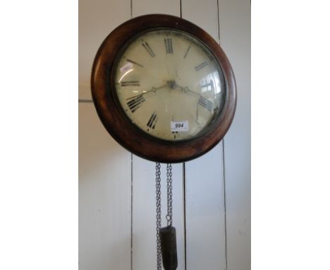 A Victorian dial wall clock with single train movement.