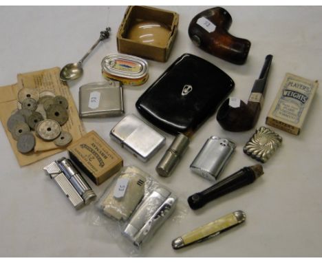 Cigarette case, pocket lighters, pipes, etc.