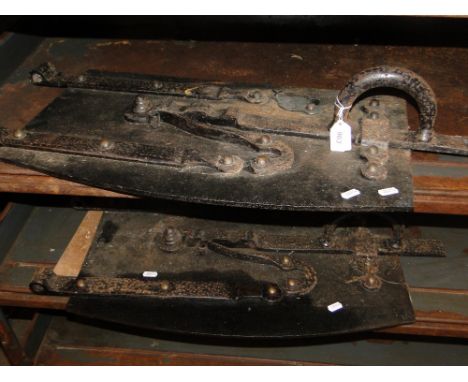 Pair of Antique cast-iron bread oven doors.