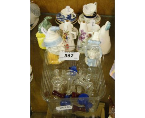 Doll's house glassware, Royal Worcester candle snuffers, miniature cups and saucers, etc.