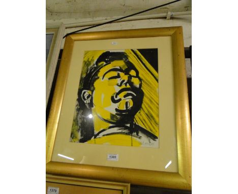 M Lauder,portrait study of a man, framed.