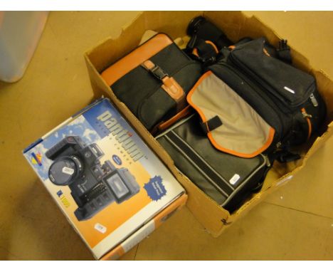 A Pantium camera, and other photographic equipment.
