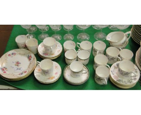 A Royal Worcester June Garland coffee set and other coffee ware.